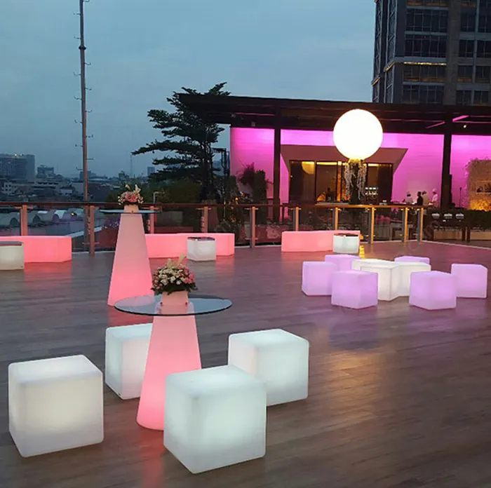 garden rechargeable gaming gamer long light up cocktail tables set rgb outdoor bar poseur led cube table