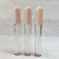 Emballage plastique de luxe 6ml Tubes de Gloss à lèvres roses de forme ronde