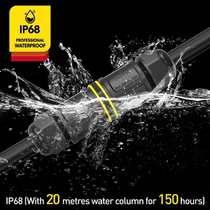 IP68防水UV耐性PA66 <span class=keywords><strong>2</strong></span>-Wayクイックコネクタ<span class=keywords><strong>2</strong></span> 3コア灌漑用ネジなし電源用銅接点材料 - Product Image 2