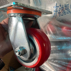 Rueda Giratoria de Poliuretano de Alta Resistencia sobre Hierro, 4, 5, 6 y 8 Pulgadas, con Horquilla Pintada de Azul para Carros, Carretillas y Equipos - Product Image 1