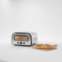 Four à pizza électrique d'intérieur GTPZ15-B, capacité de 12 pouces, acier inoxydable, portable, comptoir, écran LED, température réglable, 1700W
