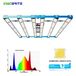 Nenhum imposto para a UE! 2024 nova lâmpada LED crescente para plantas, lâmpada kingbrite P55 600W Samsung LM301H EVO + OSR (660nm + 730nm) + LG UV barras giratórias