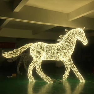 Lumières LED 3D en forme de cheval pour la décoration de parcs de Noël en extérieur - Product Image 1