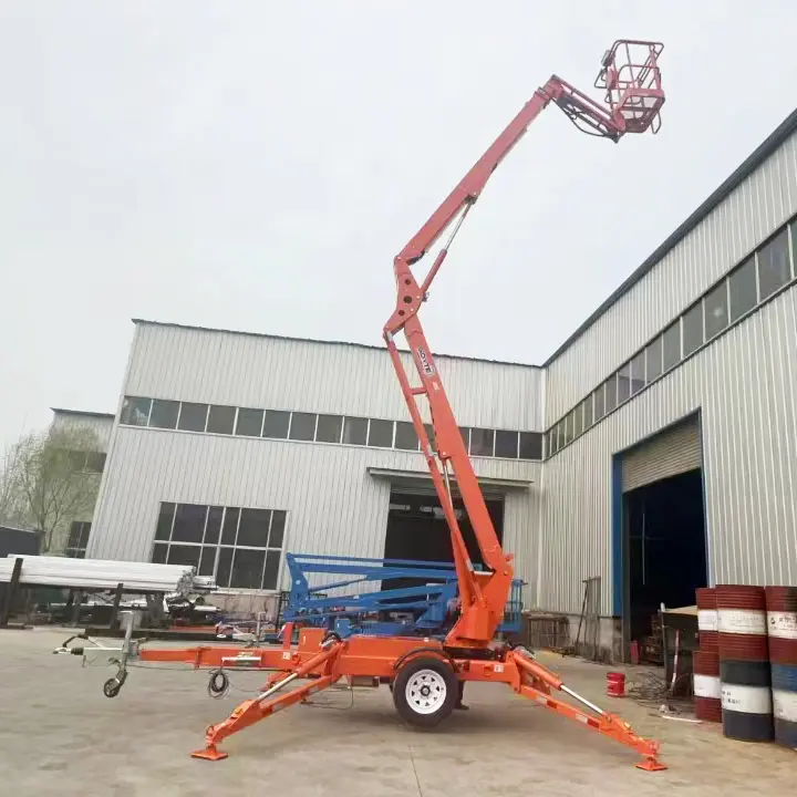14m 16m Hydraulic Towable Aerial Working Telescopic Man Lift Spider Boom Lift