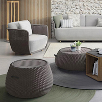 Ensemble de canapés sectionnels de jardin de luxe européen Offre Spéciale canapé en rotin et osier en aluminium de Dubaï en gros