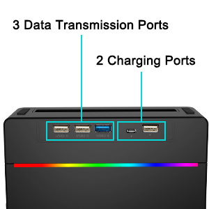 <span class=keywords><strong>RGB</strong></span> Schwarzer ABS Monitorständer mit USB 3.0 Hub, Typ-C Schnellladung, Faltbar, Höhenverstellbar, Schreibtisch-Organizer, OEM Büro - Product Image 3