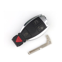 Boîtier de remplacement pour clés de voiture télécommandées 2-3-4 boutons pour B-enz, en ABS noir/argent, pour clé à pile unique