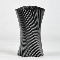 100 Pcs Pailles à Smoothie Boba Noires Emballées Individuellement en Plastique Jetables à Large Ouverture (0,43" de Largeur x 9,45" de Longueur)