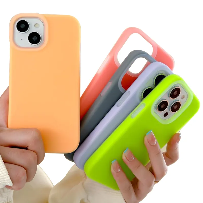 Capa colorida de silicone líquido para iphone 15 pro max 14 13 12 doces geléia silicone meninas telefone caso cor popular tampa traseira macia