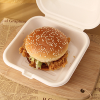 Vente en gros de pâte à papier biodégradable de canne à sucre Bento à emporter boîte recyclée emballage biodégradable pour nourriture 7 pouces boîte à hamburger