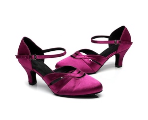 รองเท้าเต้นรำสีม่วงซาติน 1003 คู่ สำหรับผู้หญิง เต้นบอ<span class=keywords><strong>ล</strong></span>รูม <span class=keywords><strong>ล</strong></span>าติน <span class=keywords><strong>ซั</strong></span><span class=keywords><strong>ล</strong></span>ซ่า - Product Image 5