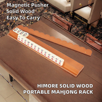Support et poussoir pour tuiles de Mahjong de 18 pouces avec support magnétique pour cartes de Mahjong, ensemble de support de Mahjong américain, plateau festonné et rangement