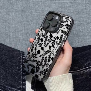 Custodia per telefono IMD di lusso con motivo floreale scuro e argento, antiurto, <span class=keywords><strong>rigida</strong></span>, per <span class=keywords><strong>iPhone</strong></span> 16 15 <span class=keywords><strong>Pro</strong></span> Max, alla moda per donna - Product Image 5