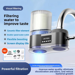 Purificateur d'eau en plastique de type robinet avec filtre céramique lavable et double sortie pour la filtration de l'eau du robinet de cuisine domestique - Product Image 1