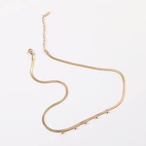 สร้อยคอโซ่ประดับลูกปัด<span class=keywords><strong>งู</strong></span>สเตนเลสสตีลชุบทอง PVD เครื่องประดับแนวมินิมอลสำหรับผู้หญิงแฟนซี18K - Product Image 5