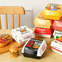 Boîtes à hamburgers en kraft biodégradables écologiques, logo personnalisé, emballage jetable pour hamburgers à emporter, vente en gros