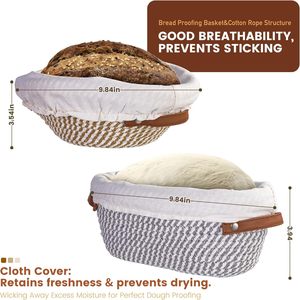 Tốt nhất 10 inch sourdough lên men Starter Kit cho bánh mì nướng tốt bán mây Bánh Mì Chống Basket Set - Product Image 5