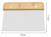 Grattoir à pâte en métal robuste coupe hachoir à pâtisserie grattoir à pâte en acier inoxydable avec manche en bois pour la cuisson cuisson grillades