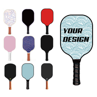 Ensemble de raquettes de pickleball en fibre de carbone sur mesure, vente en gros, raquette de pickleball légère en fibre de verre pressée à froid pour débutants
