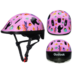 Tùy chỉnh cổ điển ra khuôn đầy màu sắc trẻ em xe đạp đi xe đạp Skateboard Mũ bảo hiểm cho trẻ em - Product Image 2