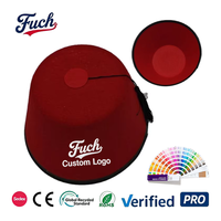 Sombrero Fez de Fieltro de Color Sólido al por Mayor OEM con Borlas Decorativas y Bordado Personalizado para Eventos Étnicos Tradicionales
