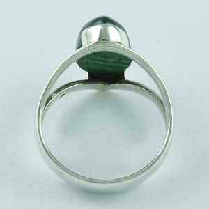 Impressionnante bague de style classique en argent sterling 925 avec incrustation de pierre de malachite pour l'anniversaire de fiançailles de mariage d'Inde - Product Image 4