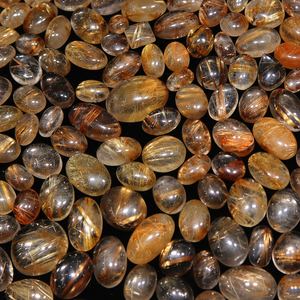 พลอยควอตซ์เจียระไนแบบ rutile สีทองธรรมชาติ +++ หินหลวมเรียบสำหรับทำเครื่องประดับอัญมณี - Product Image 1