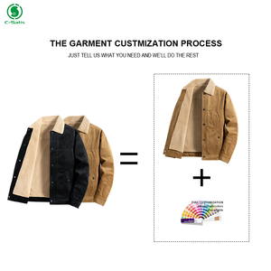 Veste en cachemire personnalisée pour hommes Veste décontractée en velours côtelé de grande taille Polaire en polyester pour hommes - Product Image 5
