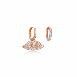 Clair Cz Pierre Zircon Lèvres Conception Boucles D'oreilles À La Mode Populaire Turc En Gros 925 Bijoux En Argent Sterling - Product Image 2