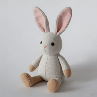 Jouets en peluche personnalisés en lin, animaux en peluche sur mesure, éléphant, chèvre, lapin, poupées en lin doux pour bébé et enfants, cadeau