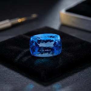 Topacio Azul Natural de Corte Cojín de 12x14mm, Certificado IGI, Precio de Fábrica al Por Mayor, Gema Suelta Facetada de Alta Calidad por Quilate - Product Image 2