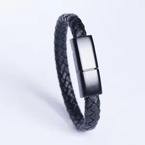 USB Charging Cable Bracelet Fashion Wrist Data Charger Sync Cord Leather cable