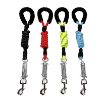 Laisse pour chien en nylon EVA réfléchissant, vente en gros d'usine, avec collier en corde ronde épaisse à ressort métallique pour la promenade des grands chiens