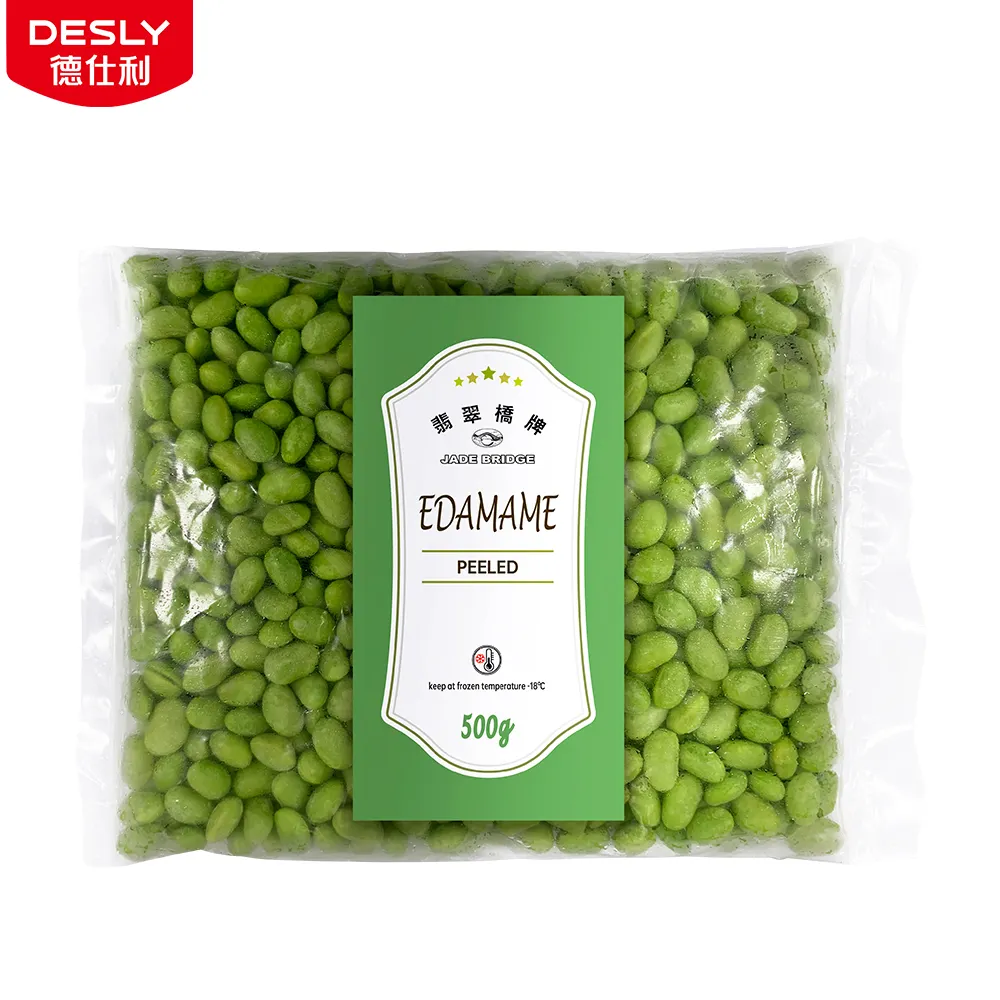 High Quality Organic Frozen Green Soy Bean Wholesale Jade Bridge 500 g Edamame Peeled with Factory Price