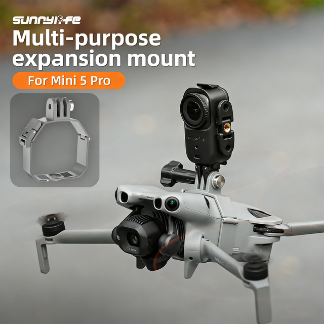 SUNNYLIFE Compatible with for Mini 5 Pro Plastic Mounting Kit Spotlight and Strobe Light Set Drone Accessories