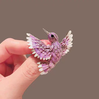 Haut de gamme femmes rétro Corsage broche nouveau Style chinois bleu aile oiseau exquis Niche Design nouveau Style alliage placage