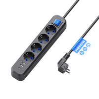 Multiprise PHEIYON 4 prises UE avec ports de charge USB-A et USB-C, 16A 3680W, interrupteur principal marche/arrêt, pour usage hospitalier