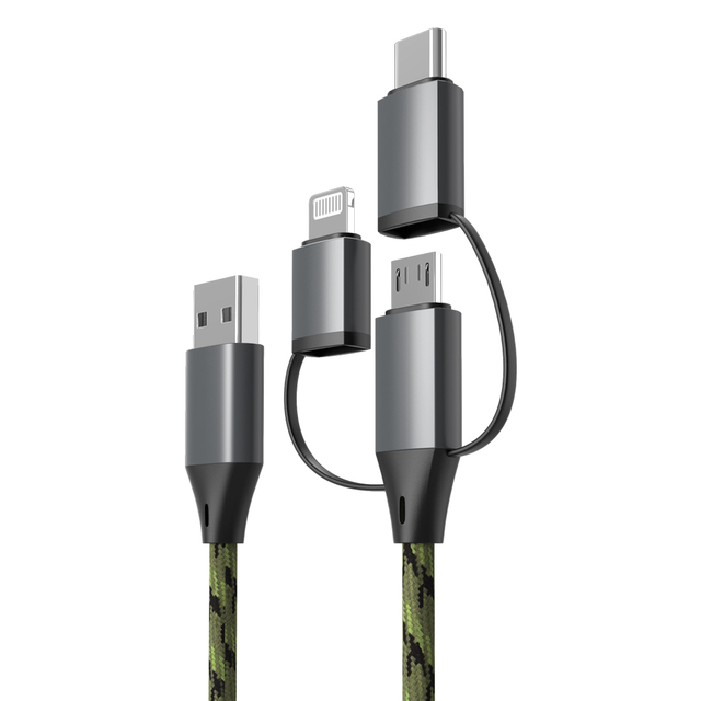 USB to Micro /Type C/8Pin Charging Cable for iPhone Charger Wholesale Multi-interface 3 in 1 Data Cables 2.4A Fast Charging