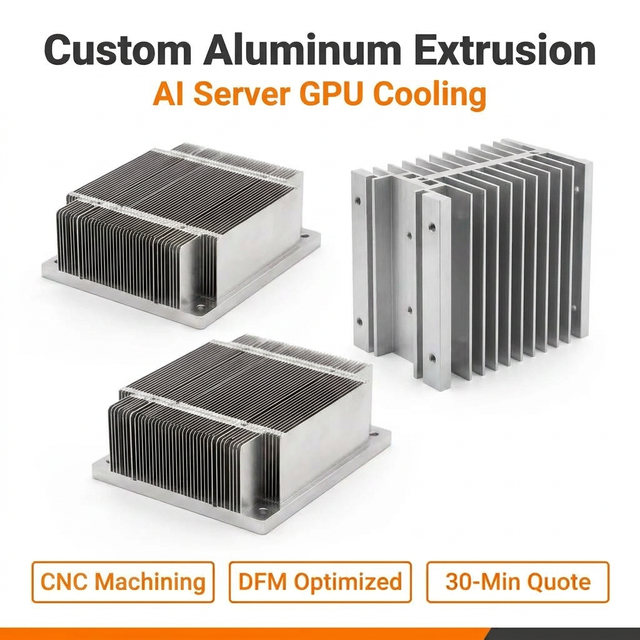 Custom 6063-T5 High Density Aluminum Extrusion Precision GPU AI Server Cooling Heat Sink