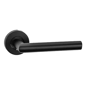 sokoth black stainless steel round finger lever design handles for wooden doors