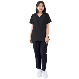 Durable Brown <b>Scrub</b> <b>Set</b> for Healthcare Workers Featuring Breathable Fabric Multiple Pockets and Adjustable Waist for Perfect Fit - Product Image 1