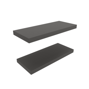 Floating Shelves 1.50 In H 2 Shelves Matt Gray Wall Mount Display Shelf - Product Image 5