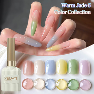 Nouvel ensemble de vernis à ongles en gel de jade chaud 6 couleurs, transparent, nude, <span class=keywords><strong>pastel</strong></span>, gel UV pour nail art <span class=keywords><strong>et</strong></span> fournitures de salon - Product Image 6