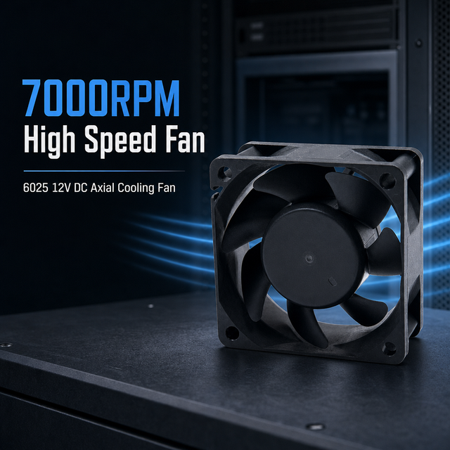 INNOOTEC 6025 12V DC Axial Cooling Fan 7000RPM High Speed Fan for Server Rack Communication Equipment Network Cabinet Cooling