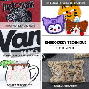 Toppa su misura su misura del ricamo della lettera rotonda del ferro sulle toppe circolari del ricamo per il cappello accessori della borsa di abbigliamento - Product Image 6