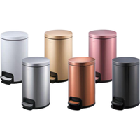 Poubelle à pédale en acier inoxydable, élégante, pour bureau, maison, salle de bain, bac de rangement pour déchets, poubelle de bureau intérieure à pression