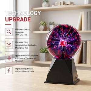 Bola de Plasma Interactiva de Diseño Seguro, Lámpara de Plasma Eléctrica de Vidrio para Proyectos Educativos y Ferias Científicas - Product Image 1