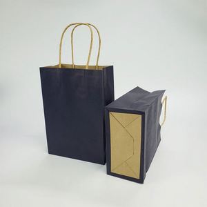 Custom Logo <b>Biodegradable</b> Brown Clothing Gift Shopping <b>Packaging</b> Disposable Kraft Paper Bag With Handle - Product Image 5