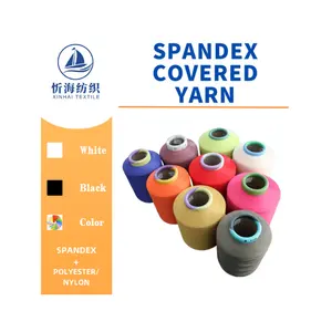 Spandex covered yarn for knitting spandex covered nylon yarn dyed yarn High tenacity stretch elastic for socks cloth