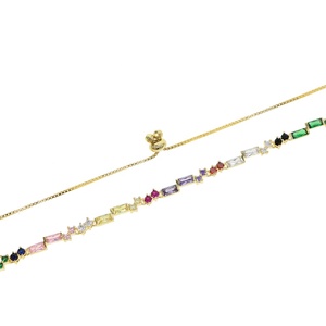 Collier ras de cou rectangulaire en CZ arc-en-ciel, nouveau pour l'été <span class=keywords><strong>2022</strong></span>, pour femmes - Product Image 4